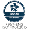 The official logos for the ISOQAR and UKAS industry regulatory bodies.